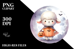 Cute Baby Lamb on Moon, Transparent PNG Product Image 2