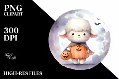 Cute Baby Lamb on Moon, Transparent PNG Product Image 3