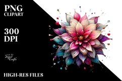 Abstract Glossy Dahlia PNG Product Image 2