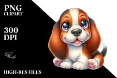 Happy Baby Basset Hound Cartoon PNG Product Image 2
