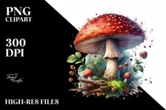 Detailed Mushroom Watercolor PNG Product Image 3