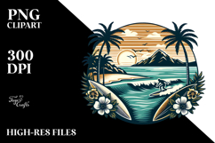 Vintage Tropical Island Surf, T-Shirt Vector Product Image 2