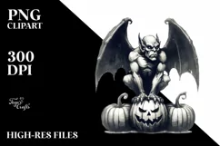 Vintage Gargoyle Halloween PNG Product Image 1
