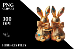 Colorful Vintage Bunnies with Vintage Bow, Creative View Product Image 2