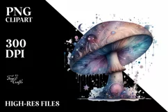 Pastel Glossy Mystical Mushroom PNG Product Image 1