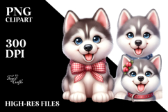 Cute Siberian Husky, PNG Product Image 2