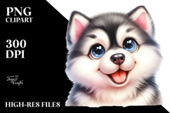 Cute Siberian Husky, PNG Product Image 2