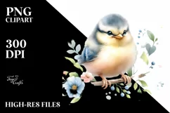Cute Baby Bird Watercolor PNG Product Image 1