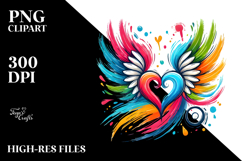 Simple Heart with Wings PNG Product Image 2
