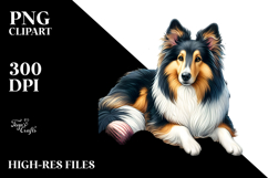 Watercollor Collie Beach Clipart Product Image 2