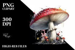 Detailed Mystical Magical Mushroom PNG Product Image 1