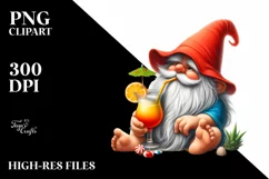 Detailed Gnome Beach Wear | Sublimation Clipart Product Image 3