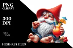 Detailed Gnome Beach Wear | Sublimation Clipart Product Image 3