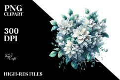 Abstract Glossy Jasmine Made of Material PNG Product Image 2