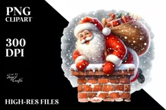 Santa Trough the Chimney PNG Product Image 3