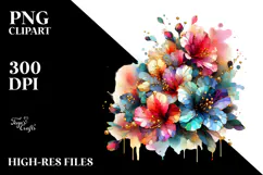 Colorful Rhododendron with Golden Insertions, PNG Product Image 2