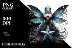 Gothic Fairy on a Star, Creative View from Back Product Image 2