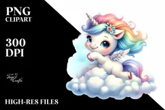 Cute Baby Unicorn Posing as a Dancer | Clipart Product Image 3