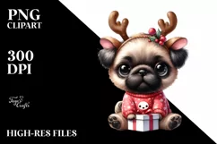 Expressive Baby Pug, Vibrant PNG Product Image 3