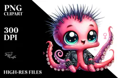 aCute Energetic Punk Monkey with Big Eyes, PNG Product Image 2