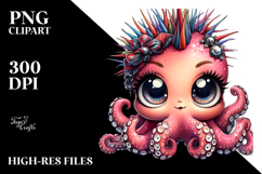 aCute Energetic Punk Monkey with Big Eyes, PNG Product Image 2