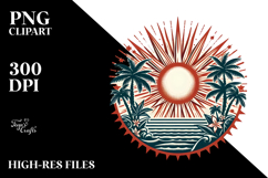 Vintage Tropical Sun, PNG Product Image 2