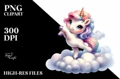 Cute Baby Unicorn Posing as a Dancer | Clipart Product Image 1