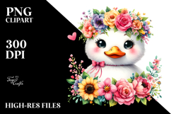 Duck with Flower Crown Clipart Product Image 2