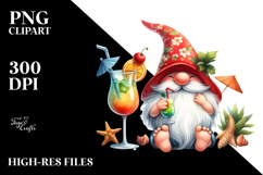 Whimsical Gnome Drinking a Cocktail with Summer Clothes Product Image 2
