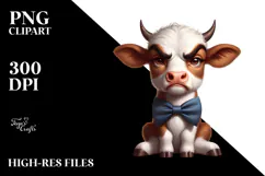 Cute Baby Highland Cow with Bow Tie Product Image 2