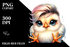 Cute Baby Chicken with Cool Haircut, Transparent PNG Product Image 2