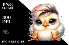 Cute Baby Chicken with Cool Haircut, Transparent PNG Product Image 2