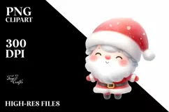 Cute Santa Digital Painting, Transparent PNG Product Image 3