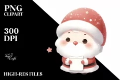 Cute Santa Digital Painting, Transparent PNG Product Image 1