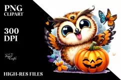 Whimsical Owl Pumpkin Tongue | Sublimation | Clipart Product Image 3
