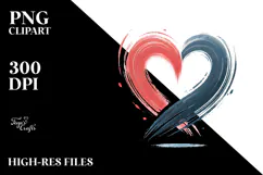 Colorful Paintbrush Heart PNG Product Image 2