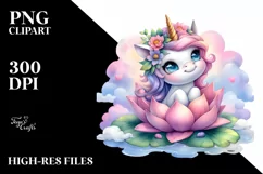Cute Winking Baby Unicorn | Clipart Product Image 1