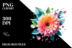 y Gerbera Watercolor PNG Product Image 2