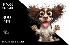 Crazy English Springer Spaniel Watercolor Clipart Product Image 1