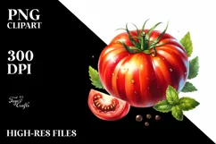 Watercolor Tomato Vegetable Red Sticker Clipart Product Image 1