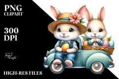 Goofy Bunny with Straw Hat PNG Product Image 2