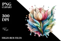 Wooden Tulip with Watercolor Splash Product Image 2
