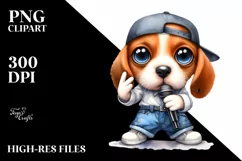 Watercolor Baby Beagle Hip Hop Singer Product Image 1