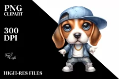 Watercolor Baby Beagle Hip Hop Singer Product Image 3