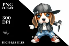Watercolor Baby Beagle Hip Hop Singer Product Image 1