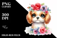 Cute Baby Dog Watercolor PNG Product Image 3