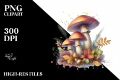 Glossy Mushroom Watercolor PNG Product Image 3