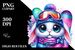 Baby Bunny Snowboard, PNG Product Image 2