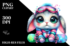 Baby Bunny Snowboard, PNG Product Image 2