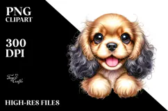Watercolor Cocker Spaniel with Big Eyes PNG Product Image 2